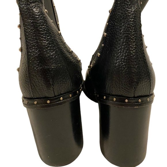 Italian leather boots NAPOLEON US 6.5-7 EU 37 Black Leather - Picture 2 of 9